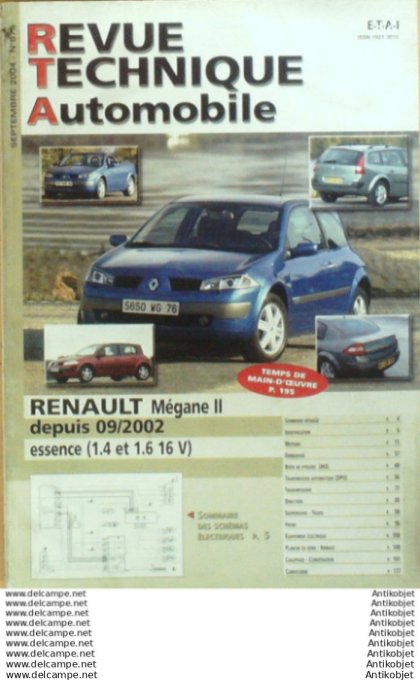 Revue Technique Automobile Renault mégane II 09/2002  #675