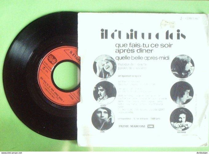 Il était une fois 45T SP Que fais-tu ce soir après diner 1973