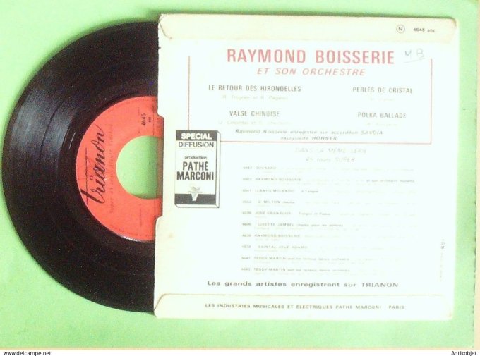 Boisserie Raymond 45T EP Le retour des hirondelles 1960