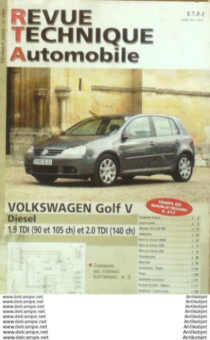 Revue Technique Automobile Volkswagen Golf V  #680