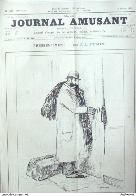 Le Journal Amusant 1891 n°1819 Le billard au Boul'mich vengeance de larbin