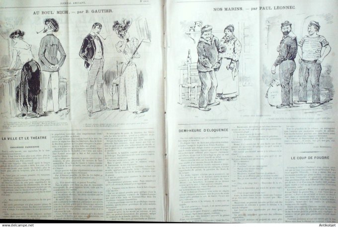 Le Journal Amusant 1891 n°1819 Le billard au Boul'mich vengeance de larbin