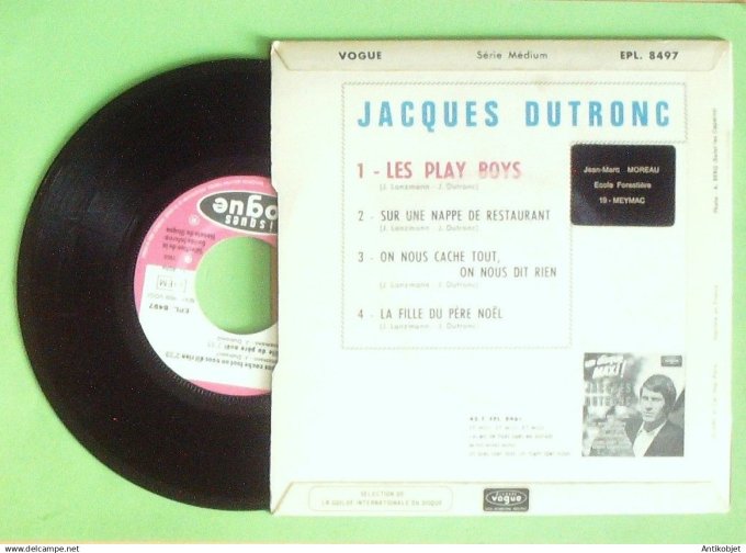 Dutronc Jacques 45T EP Les play boys 2 (languette) 1966