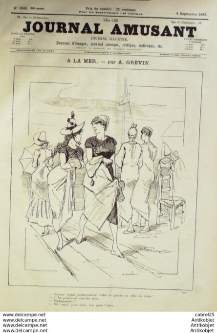 Le Journal Amusant 1886 n°1566 Villegiature Alpestre Stop Chasse Henriot La Mer Grevin