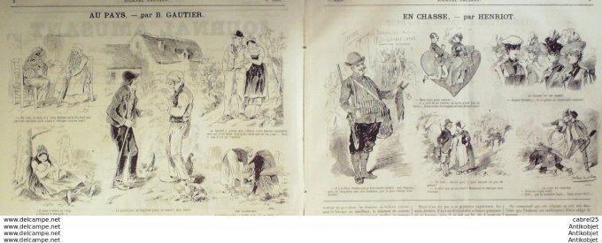 Le Journal Amusant 1886 n°1566 Villegiature Alpestre Stop Chasse Henriot La Mer Grevin