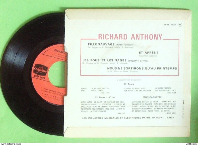 Anthony Richard 45T EP Fille sauvage 1967