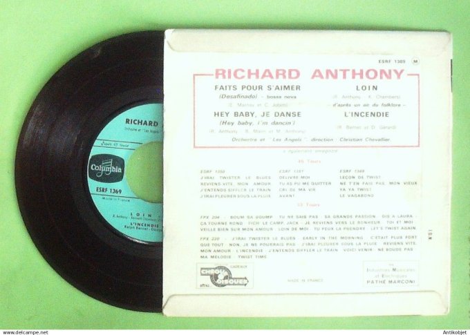 Anthony Richard 45T EP Faits pour s'aimer 1962