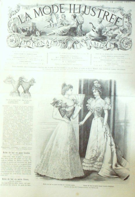 Journal Mode illustrée 1897 #  4 Robes de bal