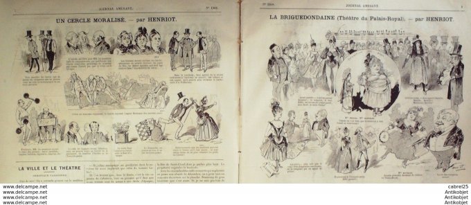 Le Journal Amusant 1886 n°1568 Briguedindaine Henriot Militaires Leonnec Cercle Moralise Henriot