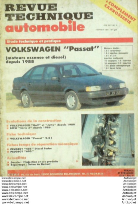 R.T Automobile Volkswagen Passat Peugeot 405 & 605   # 524