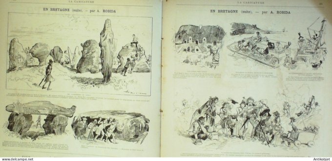 La Caricature 1886 n°352 La Bretagne Robida Alphand par Luque Trock