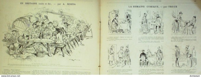 La Caricature 1886 n°352 La Bretagne Robida Alphand par Luque Trock