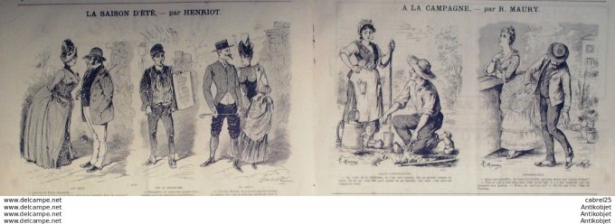 Le Journal Amusant 1886 n°1560 Marine Leonnec Caprices Mars Campagne Maury