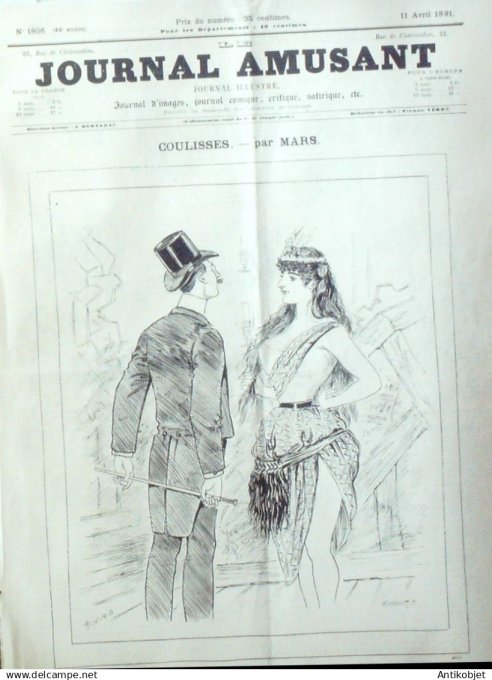 Le Journal Amusant 1891 n°1806 Question des Paris Moustaches Th éâtre Lemage Massenet