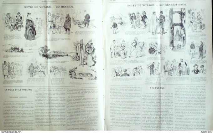 Le Journal Amusant 1891 n°1806 Question des Paris Moustaches Th éâtre Lemage Massenet