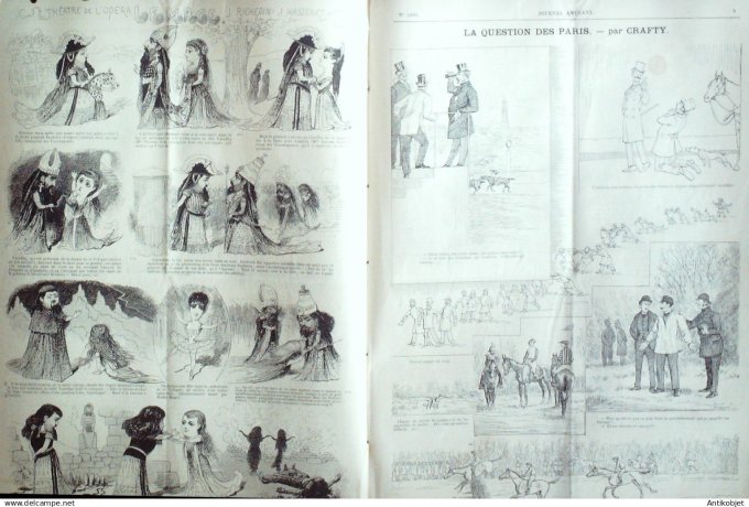 Le Journal Amusant 1891 n°1806 Question des Paris Moustaches Th éâtre Lemage Massenet