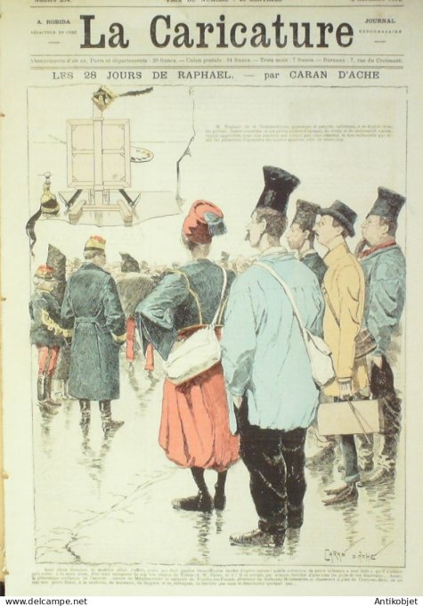 La Caricature 1884 n°254 28 jours de Raphael Caran d'Ache Trock Chasse gardée Loys