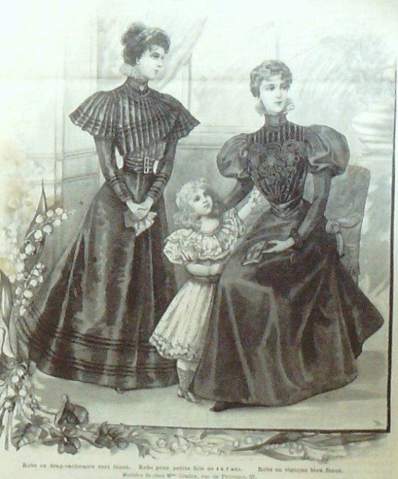 Journal Mode illustrée 1897 #  5 Robes Vigogne & drap-cachemire