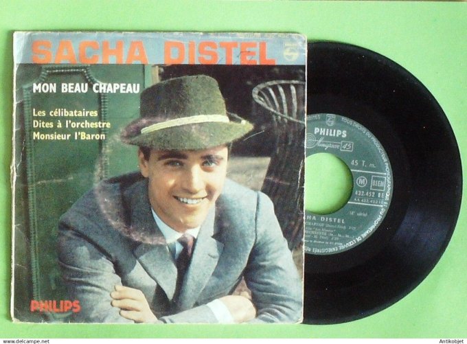 Distel Sacha 45T EP Mon beau chapeau (languette) 1960