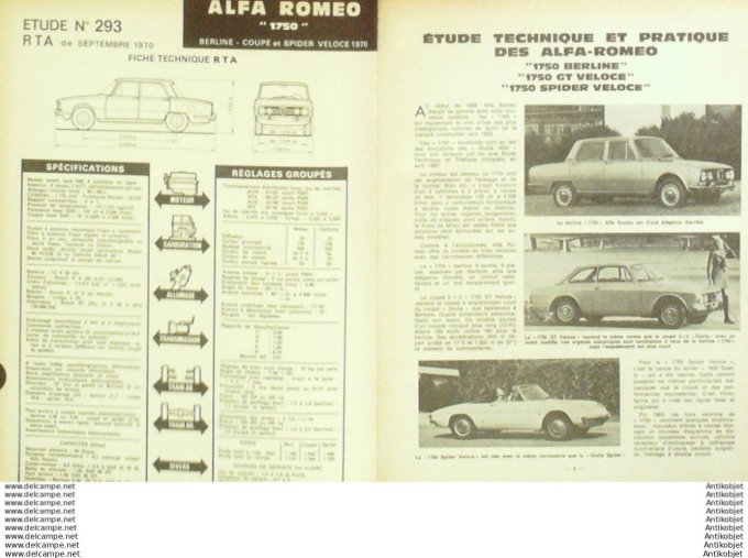 Revue Technique Automobile Alfa Roméo Citroën Ds  #293