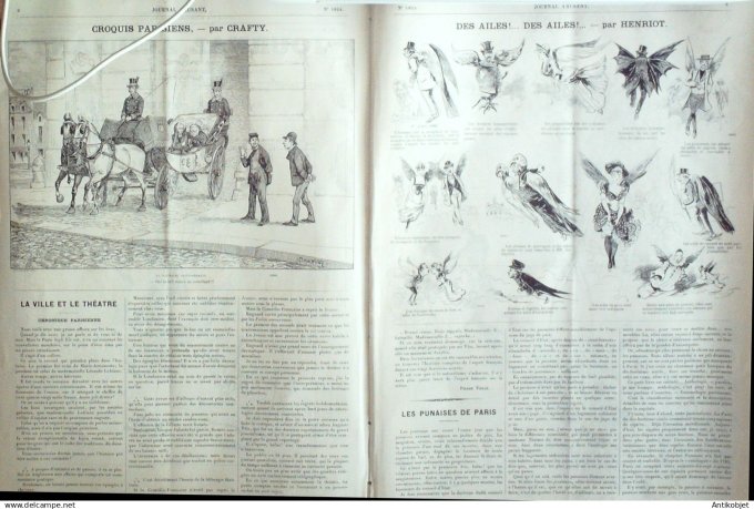 Le Journal Amusant 1891 n°1824 Baignades des ailes grand air Angleterre et l'Ecosse