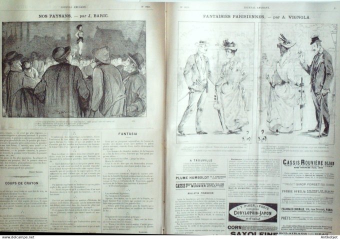 Le Journal Amusant 1891 n°1824 Baignades des ailes grand air Angleterre et l'Ecosse