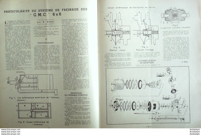 Revue Technique Automobile Boîte Cotal GMC 2T5 6x6 Outelec Scintilla pompes 16#1947