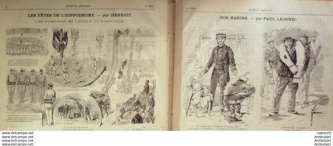 Le Journal Amusant 1886 n°1582 Volapuck Revue Henriot Hippodrome Henriot Christmas Pudding Mars