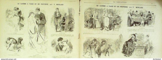 La Caricature 1880 n°  12 Pavé de Paris Bezucheux de la fricotière Robida Trick Morland