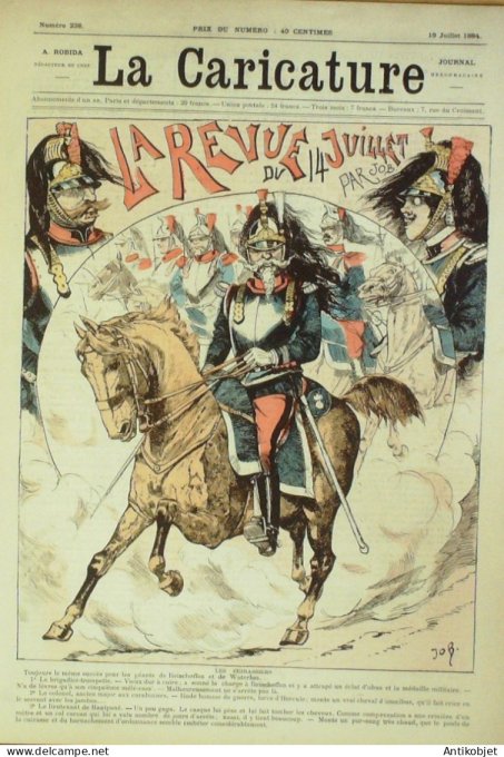 La Caricature 1884 n°238 Revue du 14 juillet Job Sorel Prince Zilah Robida Trock