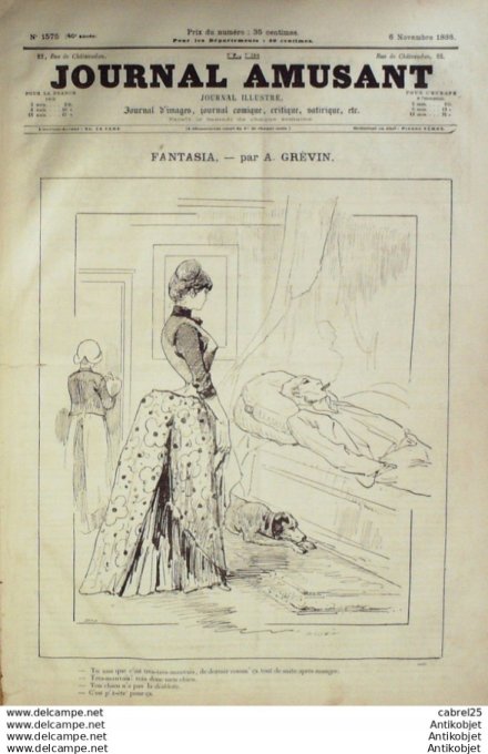 Le Journal Amusant 1886 n°1575 Fantasia Grevin Eden Viviane Henriot Comedie Scapin Richepin Mars