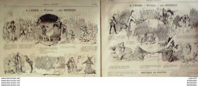 Le Journal Amusant 1886 n°1575 Fantasia Grevin Eden Viviane Henriot Comedie Scapin Richepin Mars