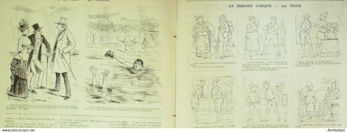 La Caricature 1884 n°249 Festin de divorce Robida Chasseurs Sorel Clovis Hugues par Luque