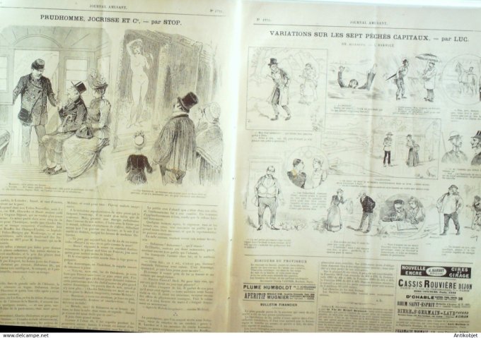 Le Journal Amusant 1890 n°1771 Erreur judiciaire Pruhomme Jocrisse  7 pêch és capitaux L'avarice