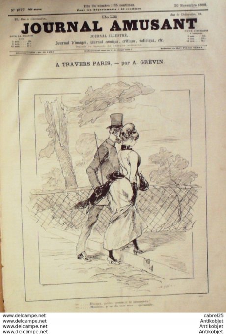 Le Journal Amusant 1886 n°1577 Vaudeville Conseil Judiciaire Stop Theatre Ambigu Fils De Porthos