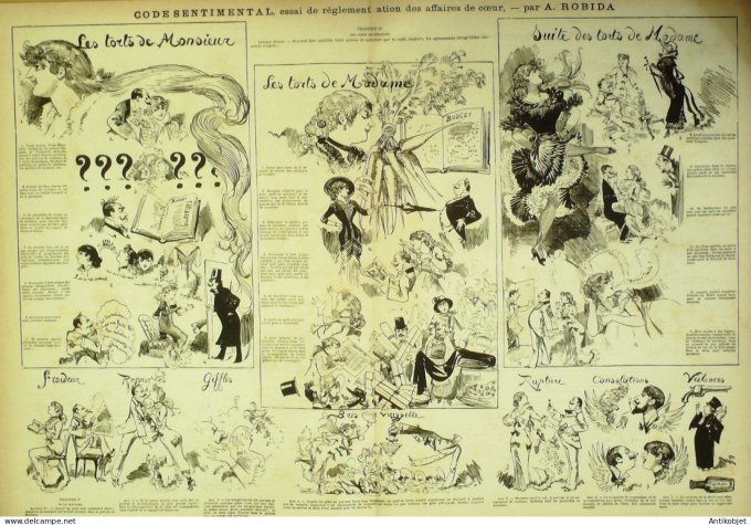 La Caricature 1881 n°100 Code sentpapillons Trock expo d'électricité Dranerimental Robida