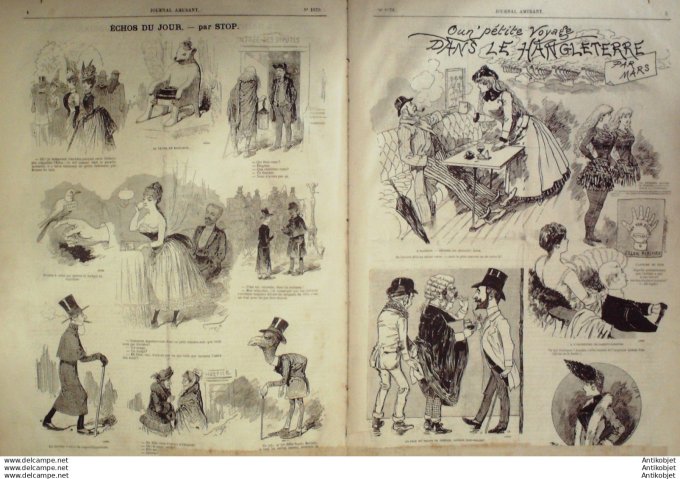 Le Journal Amusant 1886 n°1579 Fantaisies Parisiennes Ste Barbe Angleterre Mars L¨à£©Onnec