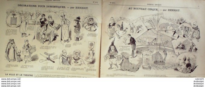 Le Journal Amusant 1886 n°1571 Cirque Henriot Promenade En Tyrol Stop Voyage Leonnec