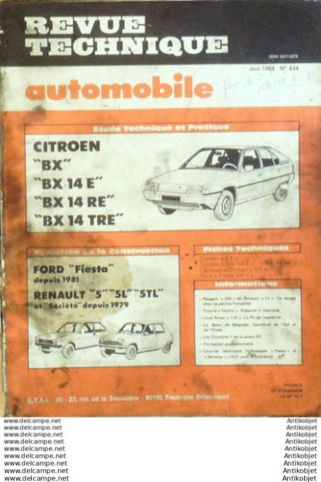 R.T Automobile Citroën BX Ford Fiesta Renault 5 Land Rover 110   # 434