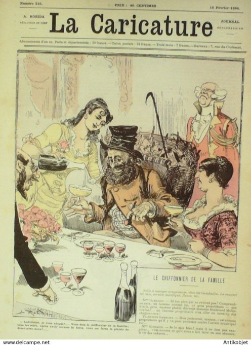 La Caricature 1884 n°216 Chiffonnier de famille Robida Sorel Draner Trock