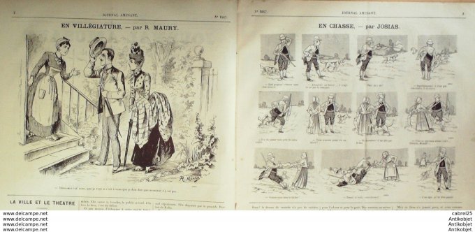 Le Journal Amusant 1886 n°1567 Cynghalais Au Jardin D'acclimatation Henriot Chasse Josias