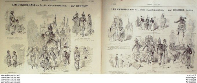 Le Journal Amusant 1886 n°1567 Cynghalais Au Jardin D'acclimatation Henriot Chasse Josias