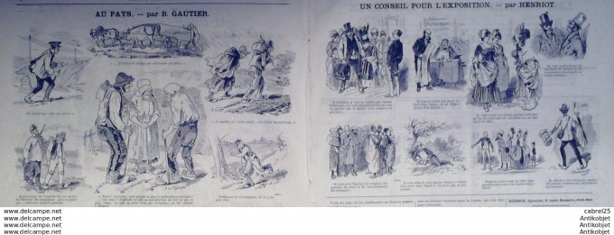 Le Journal Amusant 1886 n°1558 La Peche Gens De Province Au Bord De L'eau