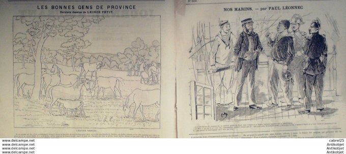 Le Journal Amusant 1886 n°1558 La Peche Gens De Province Au Bord De L'eau