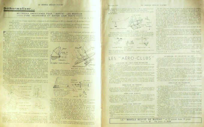 Le Modèle Réduit d'Avion 1945 # 85 Coupatan auto-allumage Autogire & Aérocordaque planeur Hamilcar T