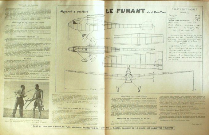 Le Modèle Réduit d'Avion 1945 # 85 Coupatan auto-allumage Autogire & Aérocordaque planeur Hamilcar T