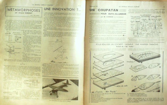 Le Modèle Réduit d'Avion 1945 # 85 Coupatan auto-allumage Autogire & Aérocordaque planeur Hamilcar T