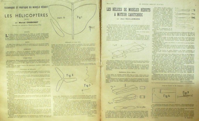 Le Modèle Réduit d'Avion 1945 # 76 Plan Mustang North-Américain, Hélicoptères hélices pour moteur-ca