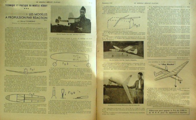 Le Modèle Réduit d'Avion 1945 # 82 Georges Guynemer plan du Mwana National 45 plan modèle à vol circ