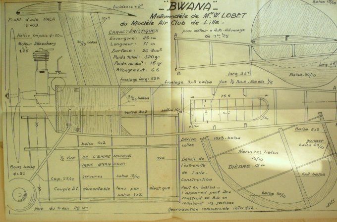 Le Modèle Réduit d'Avion 1945 # 82 Georges Guynemer plan du Mwana National 45 plan modèle à vol circ